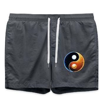 Yin Yang - Badeshorts - Anthrazit - Vorne - AI Model Male 185 light (185cm)