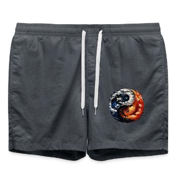 Yin Yang - Swim Trunks - anthracite - Front - AI Model Male 185 light (185cm)