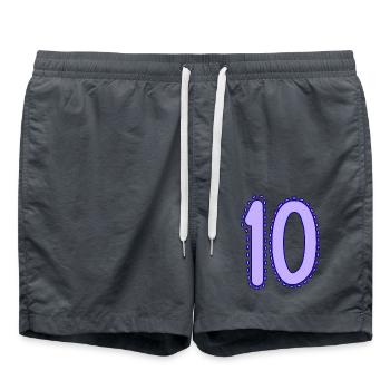 10. 10 JAHRE. 10. JAHRESTAG. 10-JÄHRIGES JUBILÄUM. - Badeshorts - Anthrazit - Vorne - AI Model Male 185 light (185cm)