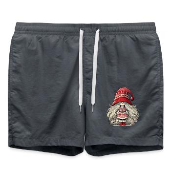 Christmas Gnome Woman Festive Gnome Girl - Swim Trunks - anthracite - Front - AI Model Male 185 light (185cm)