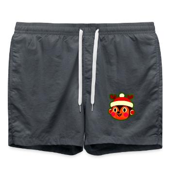 Joyeux renne singe Noël plaisir - Short de bain - charbon - Devant - AI Model Male 185 light (185cm)