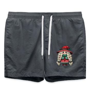 Festive gnome girl in scandinavian - Swim Trunks - anthracite - Front - AI Model Male 185 light (185cm)