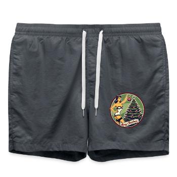 Retro Vintage Weihnachtliches Pin-Up Motiv - Badeshorts - Anthrazit - Vorne - AI Model Male 185 light (185cm)