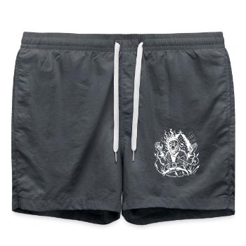 Sarcasme drôle Père Noël Chaos - Short de bain - charbon - Devant - AI Model Male 185 light (185cm)