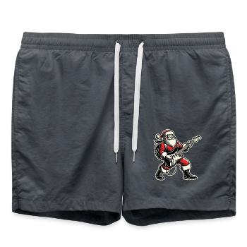 Jupe de Noël Père Noël avec guitare - Short de bain - charbon - Devant - AI Model Male 185 light (185cm)