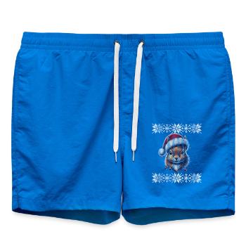 Écureuil de Noël avec chapeau de Noël - Short de bain - cobalt blue - Devant