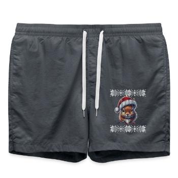 Écureuil de Noël avec chapeau de Noël - Short de bain - charbon - Devant - AI Model Male 185 light (185cm)