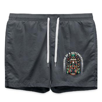 Sohn Eines Nussknackers Weihnachtsmotiv - Badeshorts - Anthrazit - Vorne - AI Model Male 185 light (185cm)