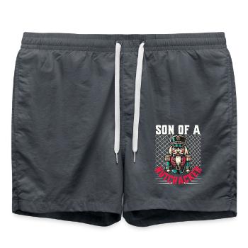 Son of a Nutcracker Christmas Humor - Swim Trunks - anthracite - Front - AI Model Male 185 light (185cm)