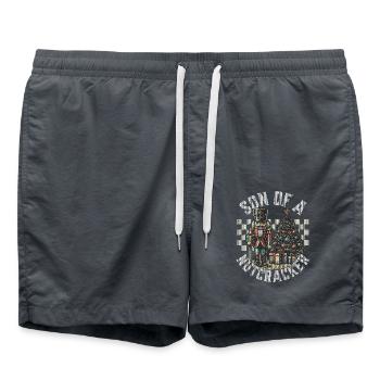 Son of a Nutcracker Christmas Humor - Swim Trunks - anthracite - Front - AI Model Male 185 light (185cm)