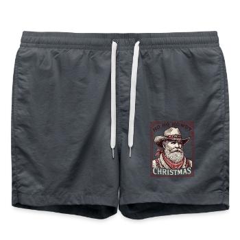 Ho Ho Howdy Christmas Time Cowboy - Swim Trunks - anthracite - Front - AI Model Male 185 light (185cm)