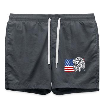 Allemand à poil long US Amérique drapeau chiens Wilsigns - Short de bain - charbon - Devant - AI Model Male 185 light (185cm)