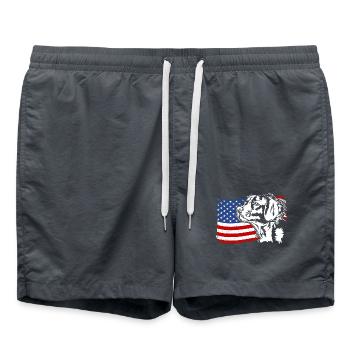 Epagneul Breton US America Flag Dogs Wilsigns - Swim Trunks - anthracite - Front - AI Model Male 185 light (185cm)