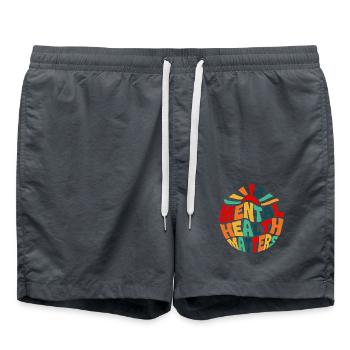 Psychische Gesundheit Mental Health - Badeshorts - Anthrazit - Vorne - AI Model Male 185 light (185cm)