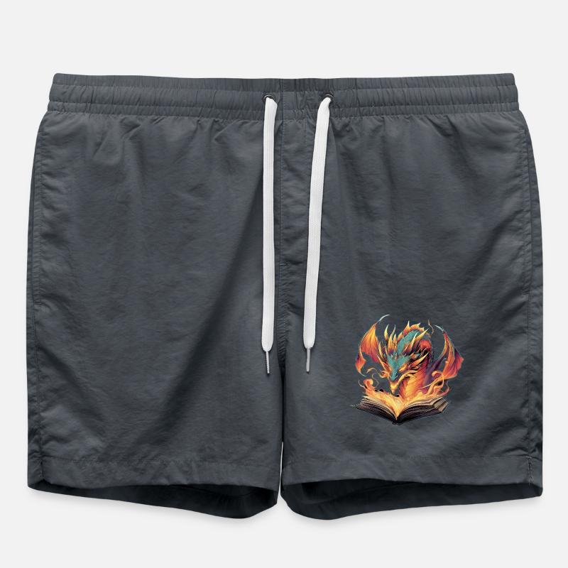 Dragon Book Transformation Fire Design - Swim Trunks - anthracite