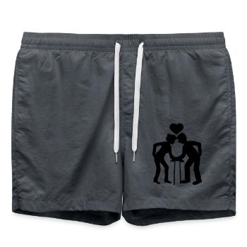 coeur homme grand-père grand-père couple amour amoureux femelle - Short de bain - charbon - Devant - AI Model Male 185 light (185cm)