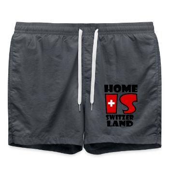 Suisse - La maison c'est la Suisse - Short de bain - charbon - Devant - AI Model Male 185 light (185cm)