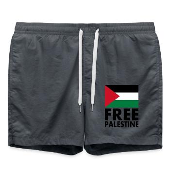 Free palestine - Swim Trunks - anthracite - Front - AI Model Male 185 light (185cm)