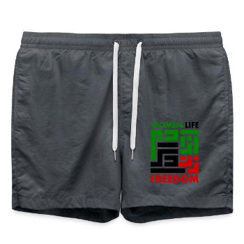 women life freedom Zan zendegi azadi - Short de bain - charbon - Devant - AI Model Male 185 light (185cm)