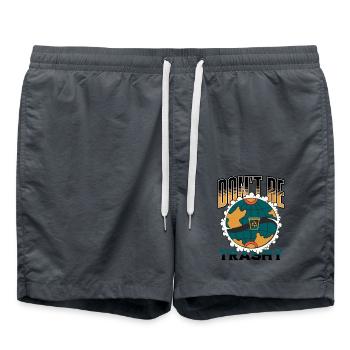 Sei nicht trashig Alles Gute zum Tag der Erde 2024 Naturliebhaber - Badeshorts - Anthrazit - Vorne - AI Model Male 185 light (185cm)
