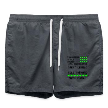 Pilotenprüfung Flugschein Hubschrauber bestanden - Badeshorts - Anthrazit - Vorne - AI Model Male 185 light (185cm)