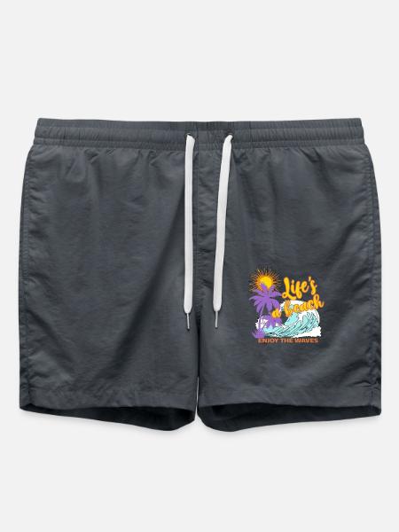 Life is a beach - Enjoy the waves - Badeshorts - Anthrazit
