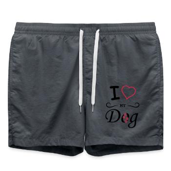 J’aime mon chien - Short de bain - charbon - Devant - AI Model Male 185 light (185cm)