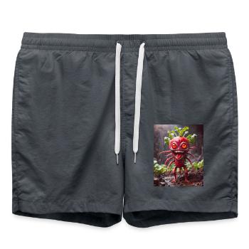 Gemüse Untergang Apokalypse Monster böser Rettich - Badeshorts - Anthrazit - Vorne - AI Model Male 185 light (185cm)