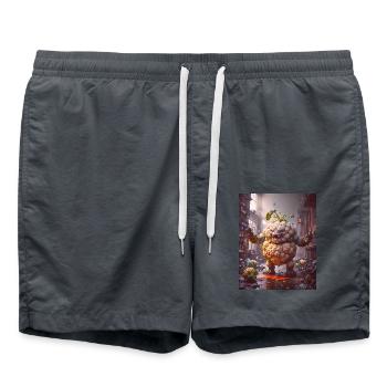 légumes chute Apocalypse Monster chou-fleur - Short de bain - charbon - Devant - AI Model Male 185 light (185cm)