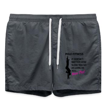 Pole Fitness Pole dance Sprüche - Badeshorts - Anthrazit - Vorne - AI Model Male 185 light (185cm)