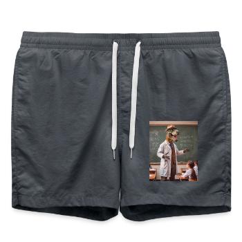 Les dinos vivent aujourd’hui – travailler en tant qu’enseignant - Short de bain - charbon - Devant - AI Model Male 185 light (185cm)