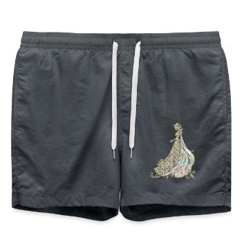 Elegance in gold and black - Swim Trunks - anthracite - Front - AI Model Male 185 light (185cm)