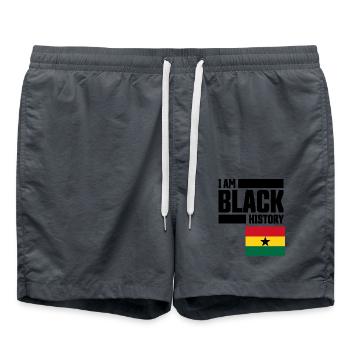 Mois de l’histoire des Noirs, Ghana - Short de bain - charbon - Devant - AI Model Male 185 light (185cm)
