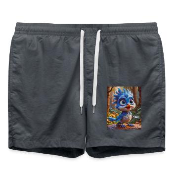 Oiseaux super mignons autour du monde – Geai bleu - Short de bain - charbon - Devant - AI Model Male 185 light (185cm)