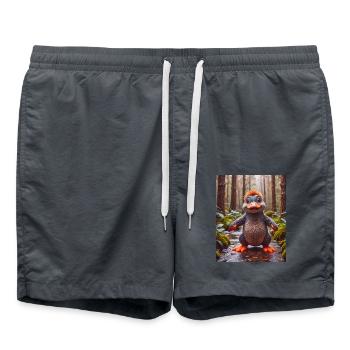 super süßes australisches Tier Down Under - Schnabeltier - Badeshorts - Anthrazit - Vorne - AI Model Male 185 light (185cm)
