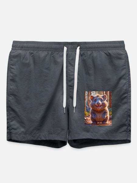 super süßes australisches Tier Down Under Wombat - Badeshorts - Anthrazit
