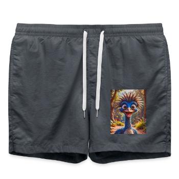 super süßes australisches Tier Down Under Kasuar - Badeshorts - Anthrazit - Vorne - AI Model Male 185 light (185cm)
