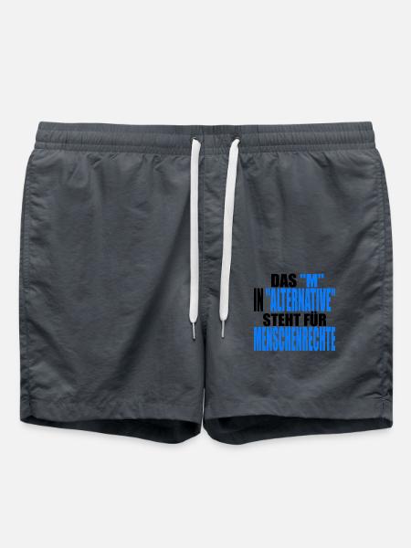 AfD stoppen gegen rechts Demokratie Vielfalt links - Badeshorts - Anthrazit