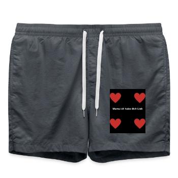 Mama ich habe dich Lieb - Badeshorts - Anthrazit - Vorne - AI Model Male 185 light (185cm)