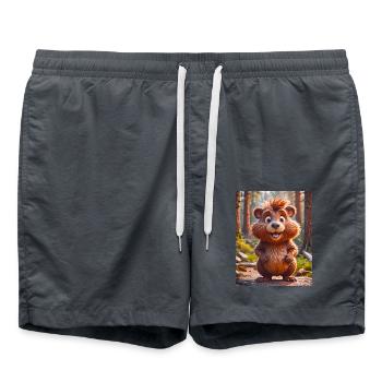 Animaux super mignons dans une forêt – Castor - Short de bain - charbon - Devant - AI Model Male 185 light (185cm)