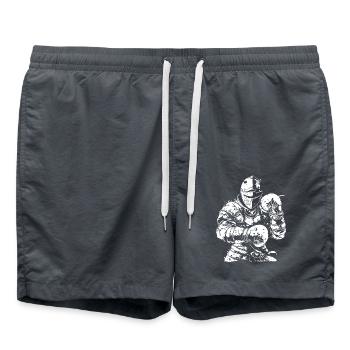 Ritter Boxer Boxen MMA Kampfsport - Badeshorts - Anthrazit - Vorne - AI Model Male 185 light (185cm)