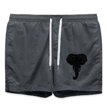 Elefant Kopf Tier Zeichnung Scribble Geschenk - Badeshorts - Anthrazit - Vorne - AI Model Male 185 light (185cm)