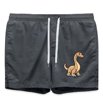 Bande dessinée Dinosaure Brontosaure - Short de bain - charbon - Devant - AI Model Male 185 light (185cm)