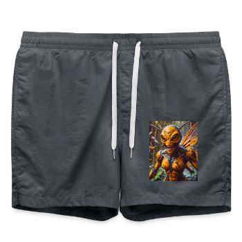 Monstre mutant mi-hommes mi-insecte sombre horreur - Short de bain - charbon - Devant - AI Model Male 185 light (185cm)