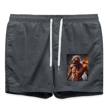 Monstre mutant mi-hommes mi-insecte sombre horreur - Short de bain - charbon - Devant - AI Model Male 185 light (185cm)