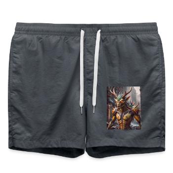 Monstre mutant mi-hommes mi-insecte sombre horreur - Short de bain - charbon - Devant - AI Model Male 185 light (185cm)