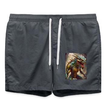 Monstre mutant mi-hommes mi-insecte sombre horreur - Short de bain - charbon - Devant - AI Model Male 185 light (185cm)