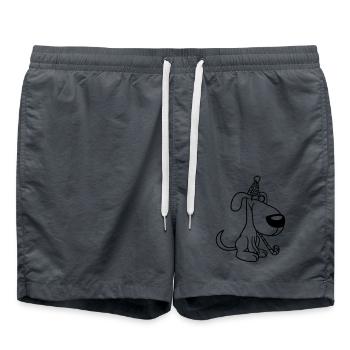 Dog Birthday New Year's Eve Party Hat Celebrate Toad - Swim Trunks - anthracite - Front - AI Model Male 185 light (185cm)