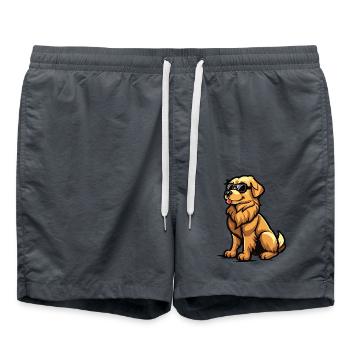 Golden Retriever Chiens Cool Bande dessinée Drôle - Short de bain - charbon - Devant - AI Model Male 185 light (185cm)