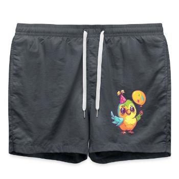 Papagai Geburtstag Baby - Badeshorts - Anthrazit - Vorne - AI Model Male 185 light (185cm)